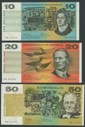 1972-73 $1-$50 Phillips/Wheeler 'COMMONWEALTH' set comprising $1 R74 ...