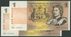 1967 $1 Coombs/Randall R72 consecutive pair serials 'AHV 726352'-'353 ...