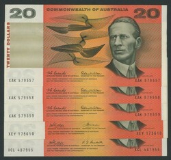 1966-1972 $20 group comprising 1966 Coombs/Wilson R401 consecutive ...