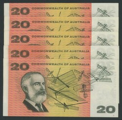 1966-1972 $20 group comprising 1966 Coombs/Wilson R401 consecutive ...