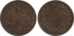 GERMAN EAST AFRICA: Coins 1908J & 1909J 5 heller KM 11, two year only ...