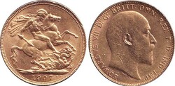 SOVEREIGN: 1907 KEVII St George reverse, Marsh 179, Spink 3969, EF.