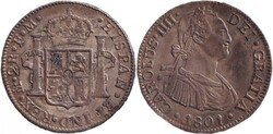 TWO REALES: 1801 Charles IV 2r KM 91 mintmark 'Mo F.M.' Mexico City ...