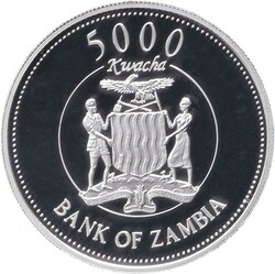 2001 5000 kwacha silver (1oz 0.999) Millenium Snake Proof x2, total ...
