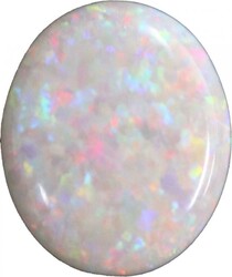Coober Pedy (SA) white solid oval pinfire colours, 3.45 carats, 12mm ...