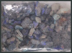 Lightning Ridge (NSW) rough, small to medium pieces in bag, many blue ...
