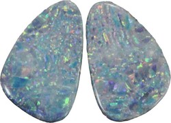 Doublet curved triangle matching pair green/blue/orange pinfire ...