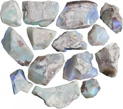 Andamooka (SA) rough, 158 grams; plus Moonta natural copper nugget ...