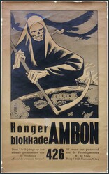 Hunger Blockade 'Honger blokkade AMBON' 1950 poster produced in the ...