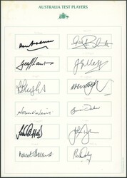 Autographs 'Australia Test Players' A4 pages with 48 signatures ...