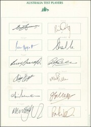 Autographs 'Australia Test Players' A4 pages with 48 signatures ...