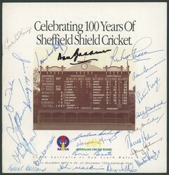 Autographs 1992 Menu 'Celebrating 100 years of Sheffield Shield ...