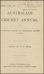 Book 'Australian Cricket Annual' edited by John C Davis, 2nd Year ...