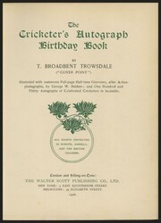 Book 'The Cricketer's Autograph Birthday Book' by Trowsdale [London, ...