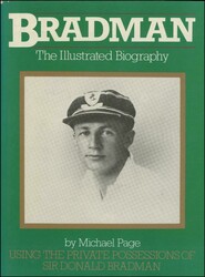 DON BRADMAN: Superb signed photograph affixed inside book 'Bradman - ...
