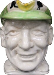 DON BRADMAN: Group with 1934 large toby jug with cap in green, 15cm ...