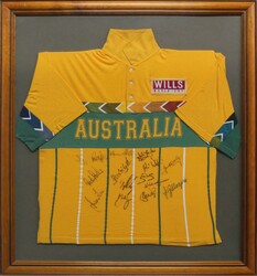 Australian ODI Shirt with WILLS WORLD CUP logo on front (1996), match ...