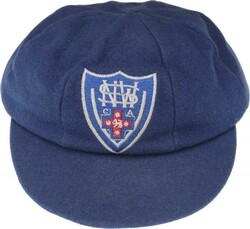 STUART MacGILL: New South Wales cap blue wool, embroidered 'NSWCA' ...