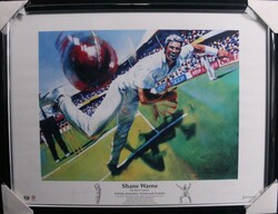 SHANE WARNE: Print 'Shane Warne' by Mark Sofilas, signed by Shane ...