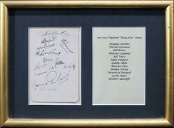 1932-33 England 'Bodyline' Team autograph page 'England 1933' with 12 ...
