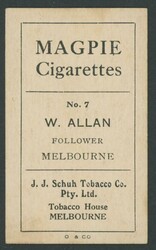 1921 JJ Schuh (Magpie Cigarettes) 'Victorian League Footballers' ...