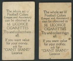 1933 Australian (Giant Brand) Licorice 'Victorian Club Colours' ...