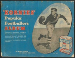 1949 Kornies 'Footballers' complete set [108] stuck into album, ...