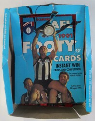 1991 Scanlens 'Footballers', complete box (some faults) with 49 ...