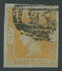 1851-55 Laureates 8d yellow-orange on Bluish Paper SG 80, a huge ...