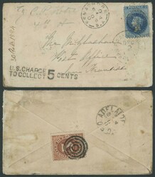 1884 (Oct 20) envelope to San Francisco USA with QV Perkins Bacon ...