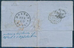 1855 (Oct 26) entire letter to Virginia USA endorsed "p Sovereign of ...