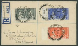 1937 envelope registered to Scotland with Straits Settlements ...