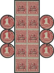 1915-16 on KGV Heads 1d carmine-red Die II SG 67c block of 10 ...