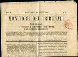 giornale completo "Monitore dei Tribunali" (Milano, 23.1.1864) ...