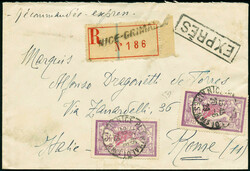 Francia - raccomandata espresso da "Nice - Grimaldi" a Roma del 20.6 ...