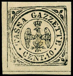 Segnatasse per giornali c.10 bianco "aquilotto" con linee di ...