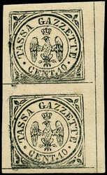 Segnatasse per giornali - c.10 bianco "aquilotto" n.11SG, coppia di ...