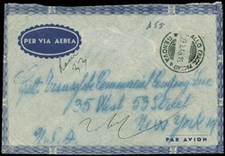 busta raccomandata "per via aerea" da Rapallo a New York (Stati ...