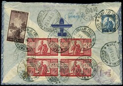 busta raccomandata "per via aerea" da Rapallo a New York (Stati ...