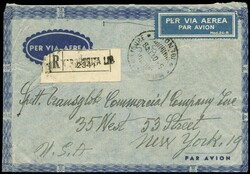 busta raccomandata "per via aerea" da S.Margherita Ligure a New York ...