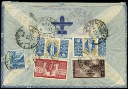 busta raccomandata "per via aerea" da S.Margherita Ligure a New York ...