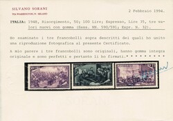 Risorgimento serie 13 val. Sassone n.580-591+E32 - nell'insieme buona ...