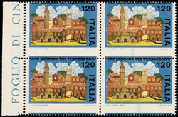 1980 - XXII Giornata del Francobollo L.120 blocco di 4 con BDF a ...