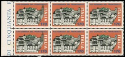 1980 - XXII Giornata del Francobollo L.170 blocco di 6 BDF a sinistra ...