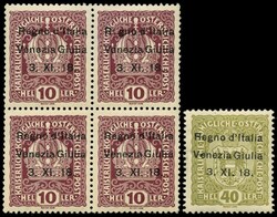 Terre redente - Venezia Giulia - 1918 - F.lli d'Austria con soprast. ...