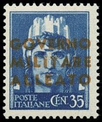 Occupazione Anglo-Americana - Napoli - Imperiale c.35 azzurro, ...