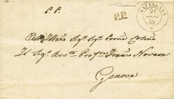 Sardegna - lettera con testo non affr. spedita in "P.P." da Mattarana ...