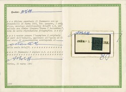 I em. c.40 azzurro n.9 - Sassone n.5 - ann. lineare "Parma 3 ...