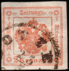 LOMBARDY-VENETIA 1858Newspaper Tax Stamps2kr. dull red, type IIRare ...