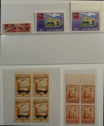 SAN MARINO Insieme formato da una quartine e tre singoli con varietà ...